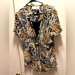 Alfred Dunner animal print blouse
